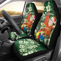 Moss Green Tropical Christmas Hawaii Tapa Car Seat Cover Aloha Santa Drink Party LT7 - Polynesian Pride