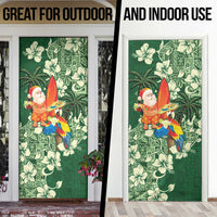 Moss Green Tropical Christmas Hawaii Tapa Door Cover Aloha Santa Drink Party LT7 - Polynesian Pride