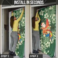 Moss Green Tropical Christmas Hawaii Tapa Door Cover Aloha Santa Drink Party LT7 - Polynesian Pride