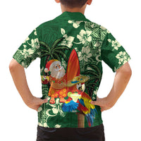 Moss Green Tropical Christmas Hawaii Tapa Hawaiian Shirt Aloha Santa Drink Party LT7 - Polynesian Pride