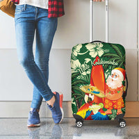 Moss Green Tropical Christmas Hawaii Tapa Luggage Cover Aloha Santa Drink Party LT7 - Polynesian Pride