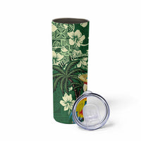 Moss Green Tropical Christmas Hawaii Tapa Skinny Tumbler Aloha Santa Drink Party LT7 - Polynesian Pride