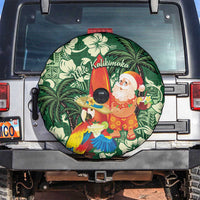 Moss Green Tropical Christmas Hawaii Tapa Spare Tire Cover Aloha Santa Drink Party LT7 Green - Polynesian Pride