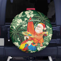 Moss Green Tropical Christmas Hawaii Tapa Spare Tire Cover Aloha Santa Drink Party LT7 No hole Green - Polynesian Pride