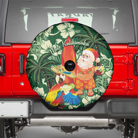 Moss Green Tropical Christmas Hawaii Tapa Spare Tire Cover Aloha Santa Drink Party LT7 - Polynesian Pride