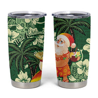 Moss Green Tropical Christmas Hawaii Tapa Tumbler Cup Aloha Santa Drink Party LT7 Green - Polynesian Pride