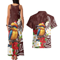 Felis Pasgua Guam Couples Matching Tank Maxi Dress and Hawaiian Shirt Christmas Sihek Kingfisher with Guasali LT7 - Polynesian Pride