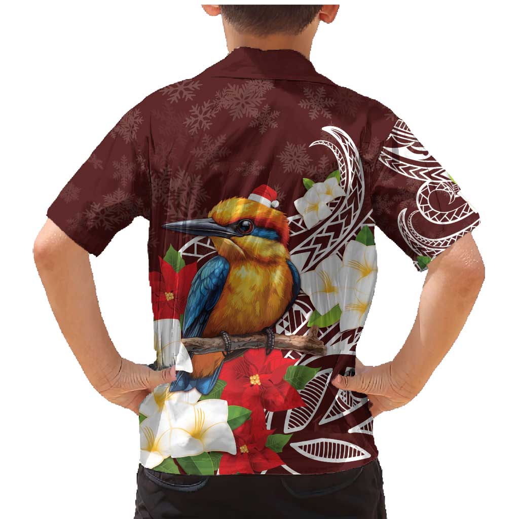 Felis Pasgua Guam Family Matching Mermaid Dress and Hawaiian Shirt Christmas Sihek Kingfisher with Guasali LT7 - Polynesian Pride