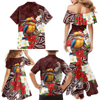 Felis Pasgua Guam Family Matching Mermaid Dress and Hawaiian Shirt Christmas Sihek Kingfisher with Guasali LT7 - Polynesian Pride