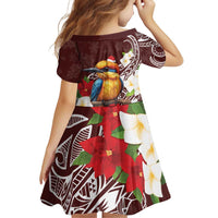 Felis Pasgua Guam Family Matching Off Shoulder Short Dress and Hawaiian Shirt Christmas Sihek Kingfisher with Guasali LT7 - Polynesian Pride