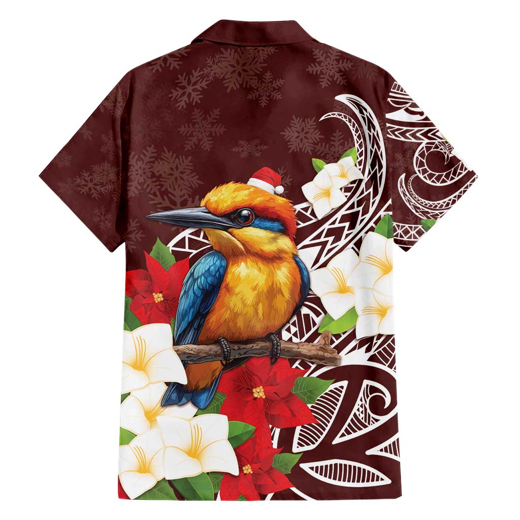 Felis Pasgua Guam Family Matching Short Sleeve Bodycon Dress and Hawaiian Shirt Christmas Sihek Kingfisher with Guasali LT7 - Polynesian Pride