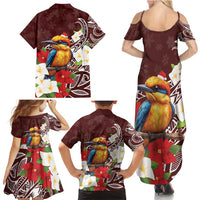 Felis Pasgua Guam Family Matching Summer Maxi Dress and Hawaiian Shirt Christmas Sihek Kingfisher with Guasali LT7 - Polynesian Pride