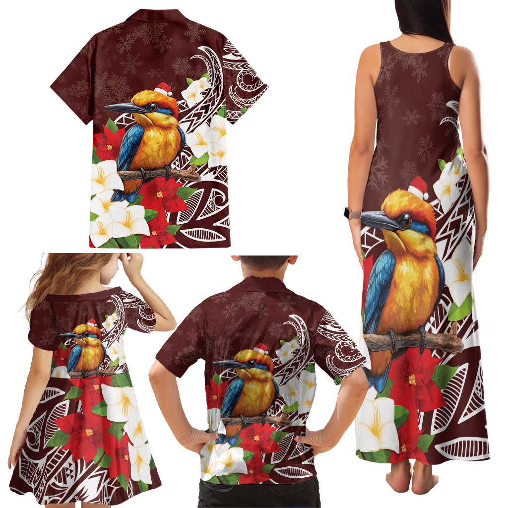 Felis Pasgua Guam Family Matching Tank Maxi Dress and Hawaiian Shirt Christmas Sihek Kingfisher with Guasali LT7 - Polynesian Pride
