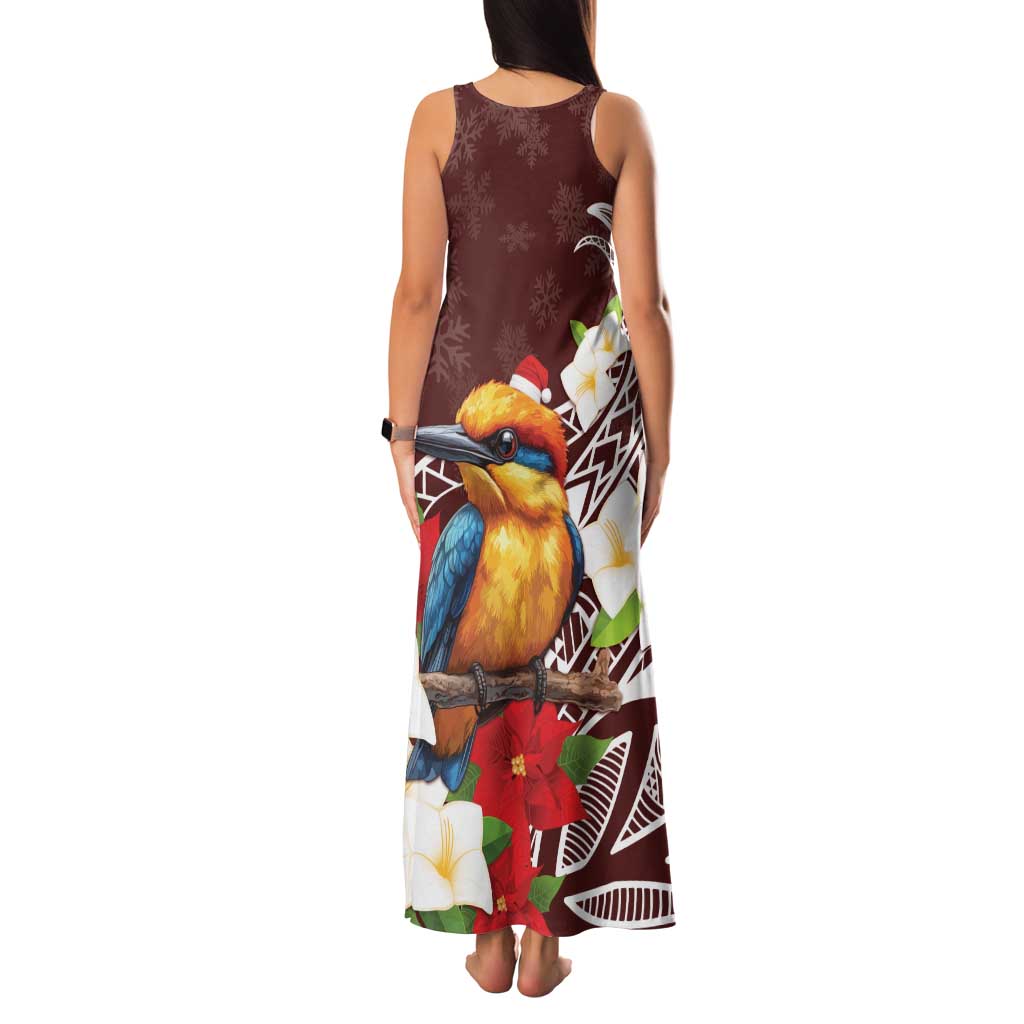 Felis Pasgua Guam Family Matching Tank Maxi Dress and Hawaiian Shirt Christmas Sihek Kingfisher with Guasali LT7 - Polynesian Pride