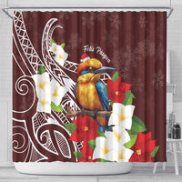 Felis Pasgua Guam Shower Curtain Christmas Sihek Kingfisher with Guasali LT7 - Polynesian Pride