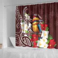 Felis Pasgua Guam Shower Curtain Christmas Sihek Kingfisher with Guasali LT7 - Polynesian Pride
