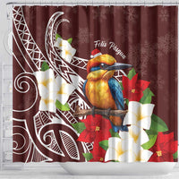 Felis Pasgua Guam Shower Curtain Christmas Sihek Kingfisher with Guasali LT7 - Polynesian Pride
