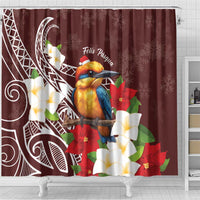Felis Pasgua Guam Shower Curtain Christmas Sihek Kingfisher with Guasali LT7 - Polynesian Pride