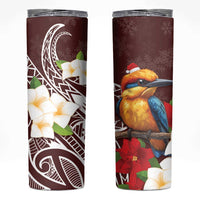 Felis Pasgua Guam Skinny Tumbler Christmas Sihek Kingfisher with Guasali LT7 Crimson - Polynesian Pride