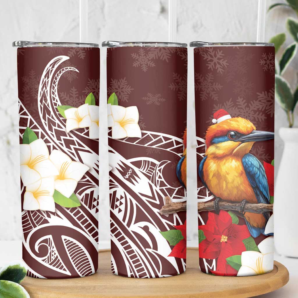 Felis Pasgua Guam Skinny Tumbler Christmas Sihek Kingfisher with Guasali LT7 - Polynesian Pride