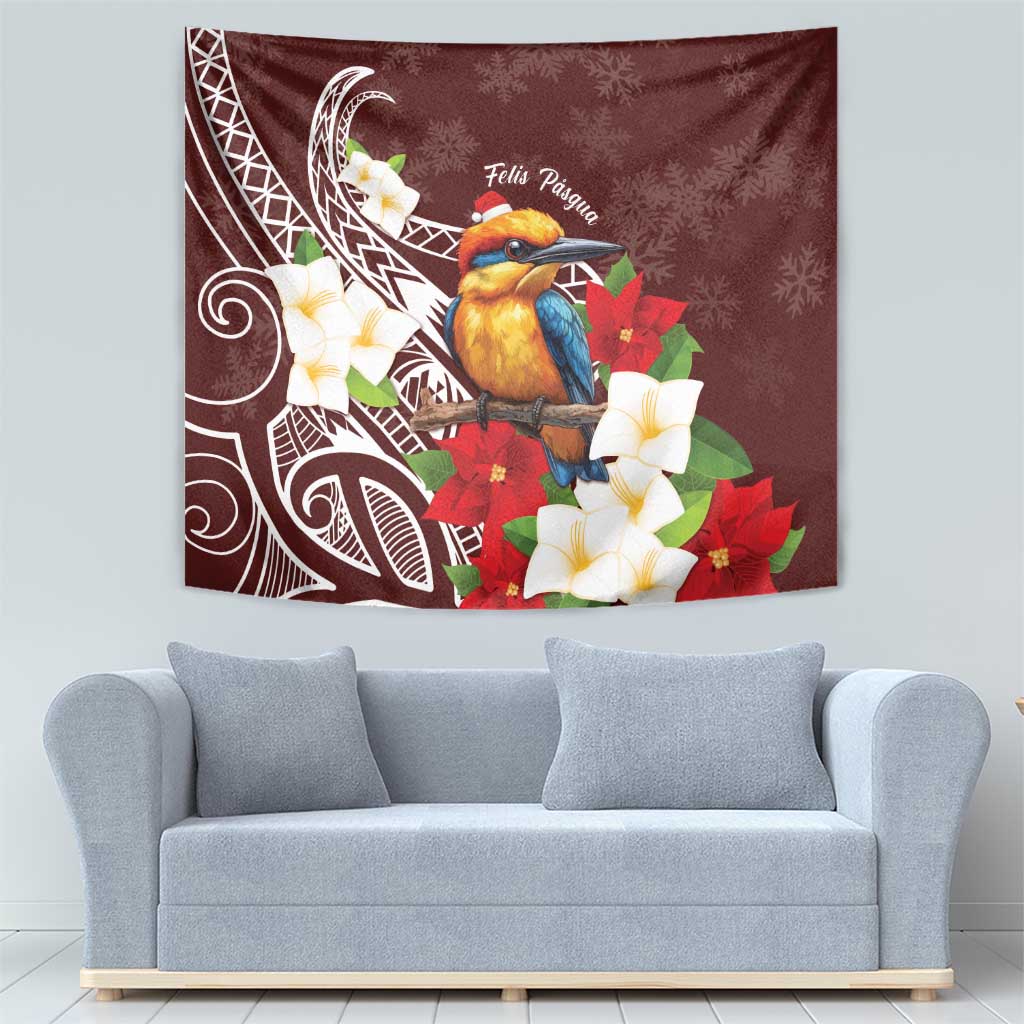 Felis Pasgua Guam Tapestry Christmas Sihek Kingfisher with Guasali LT7 - Polynesian Pride