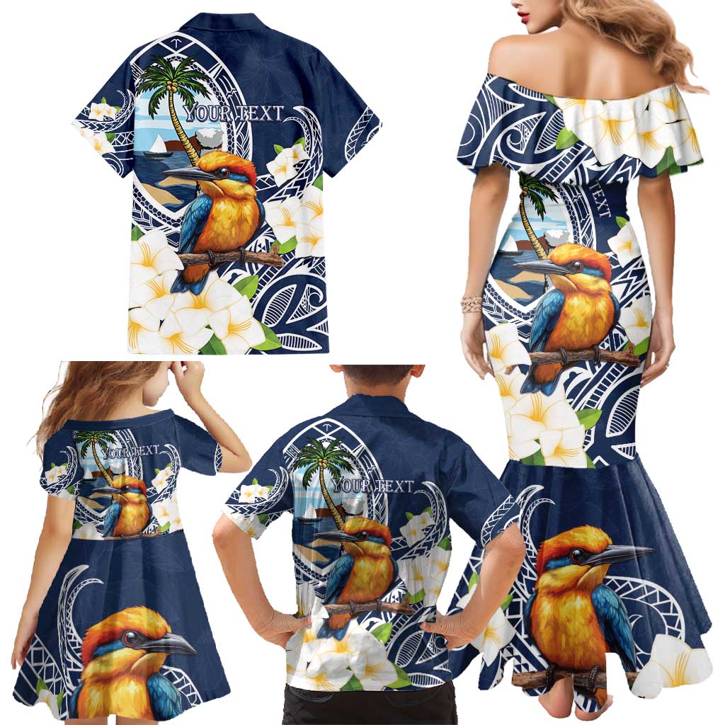 Hafa Adai Guam Family Matching Mermaid Dress and Hawaiian Shirt Sihek Guam Kingfisher with Guasali LT7 - Polynesian Pride