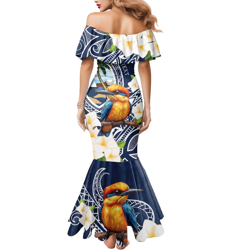 Hafa Adai Guam Family Matching Mermaid Dress and Hawaiian Shirt Sihek Guam Kingfisher with Guasali LT7 - Polynesian Pride