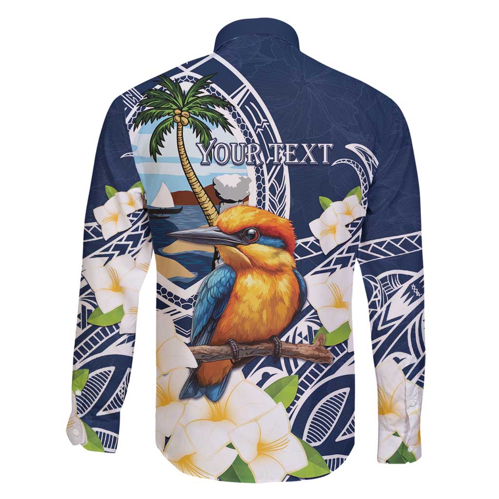 Hafa Adai Guam Family Matching Off Shoulder Short Dress and Hawaiian Shirt Sihek Guam Kingfisher with Guasali LT7 - Polynesian Pride
