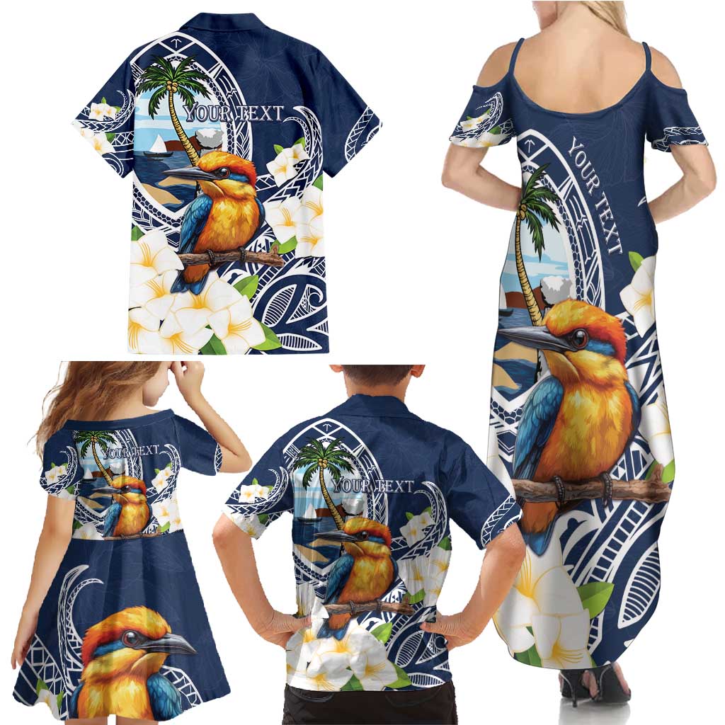 Hafa Adai Guam Family Matching Summer Maxi Dress and Hawaiian Shirt Sihek Guam Kingfisher with Guasali LT7 - Polynesian Pride