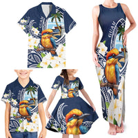 Hafa Adai Guam Family Matching Tank Maxi Dress and Hawaiian Shirt Sihek Guam Kingfisher with Guasali LT7 - Polynesian Pride