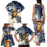 Hafa Adai Guam Family Matching Tank Maxi Dress and Hawaiian Shirt Sihek Guam Kingfisher with Guasali LT7 - Polynesian Pride