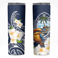 Hafa Adai Guam Skinny Tumbler Sihek Guam Kingfisher with Guasali LT7 Navy Blue - Polynesian Pride