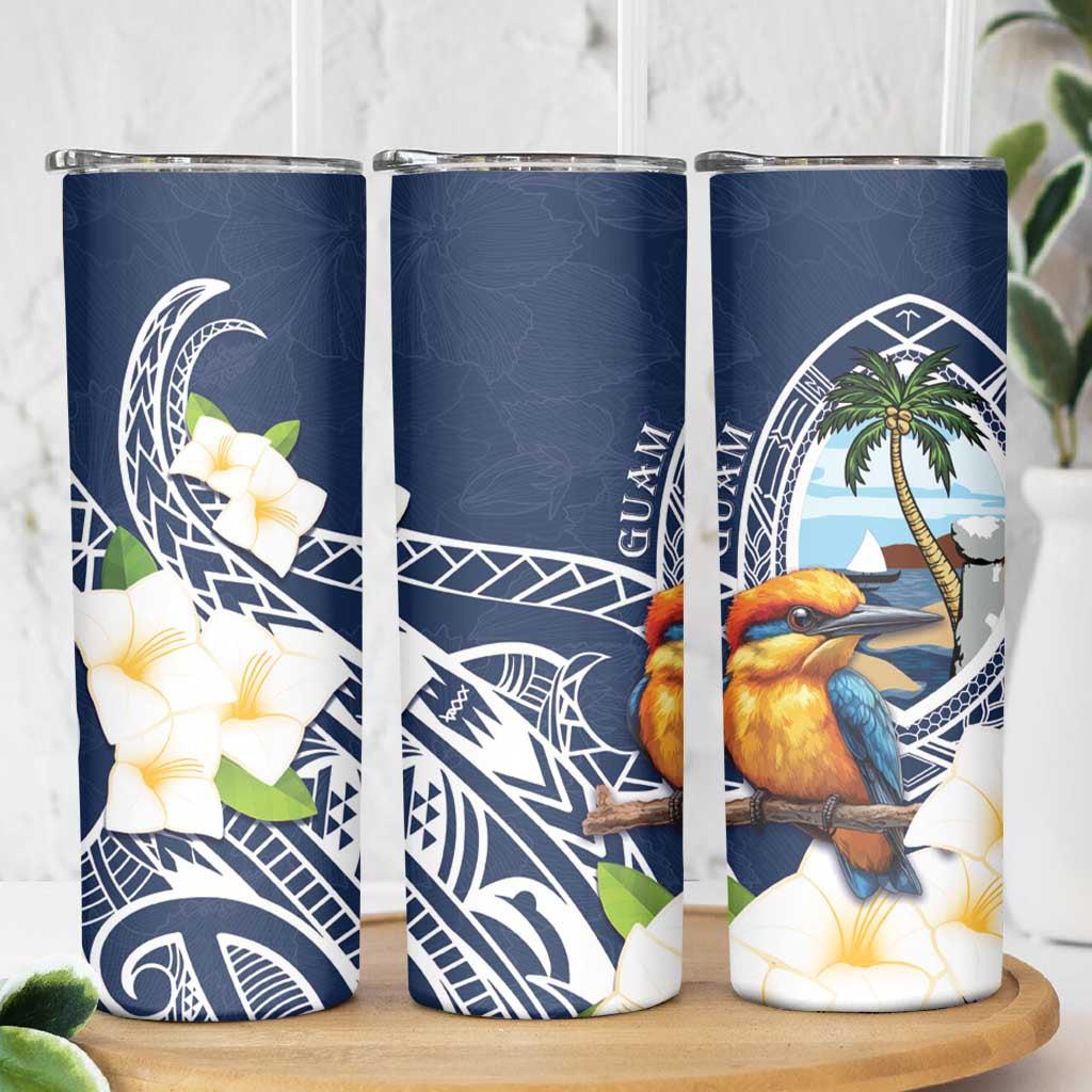 Hafa Adai Guam Skinny Tumbler Sihek Guam Kingfisher with Guasali LT7 - Polynesian Pride