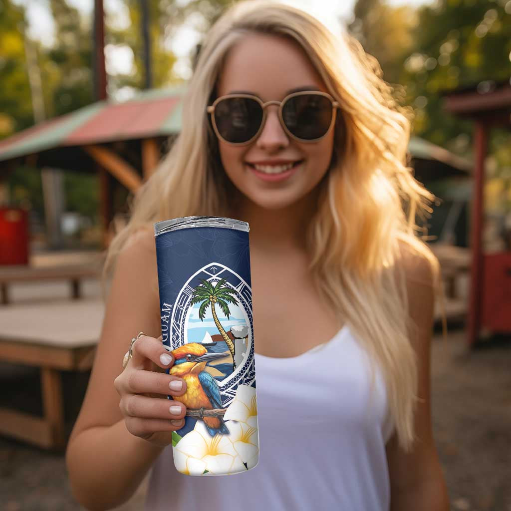 Hafa Adai Guam Skinny Tumbler Sihek Guam Kingfisher with Guasali LT7 - Polynesian Pride