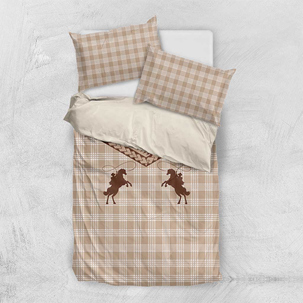 Aloha Hawaii Cowboys Paniolo Bedding Set Beige Palaka - Polynesian Pride