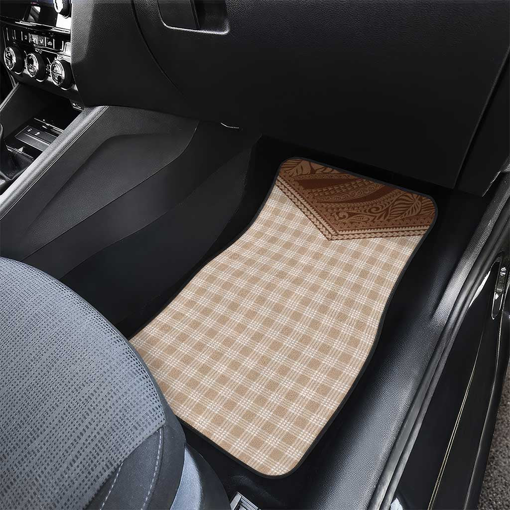 Aloha Hawaii Cowboys Paniolo Car Mats Beige Palaka - Polynesian Pride