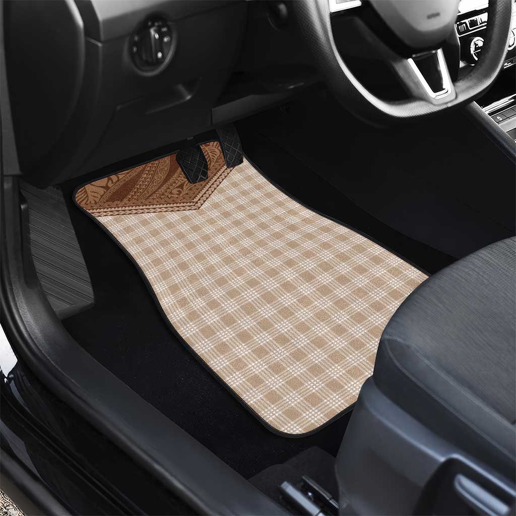 Aloha Hawaii Cowboys Paniolo Car Mats Beige Palaka - Polynesian Pride