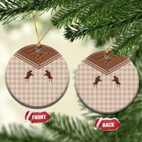Aloha Hawaii Cowboys Paniolo Ceramic Ornament Beige Palaka LT7 Circle Beige - Polynesian Pride