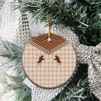 Aloha Hawaii Cowboys Paniolo Ceramic Ornament Beige Palaka LT7 - Polynesian Pride