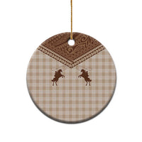 Aloha Hawaii Cowboys Paniolo Ceramic Ornament Beige Palaka LT7 - Polynesian Pride