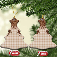 Aloha Hawaii Cowboys Paniolo Ceramic Ornament Beige Palaka LT7 Christmas Tree Beige - Polynesian Pride