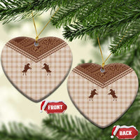 Aloha Hawaii Cowboys Paniolo Ceramic Ornament Beige Palaka LT7 Heart Beige - Polynesian Pride