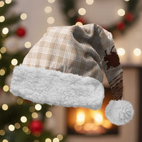 Aloha Hawaii Cowboys Paniolo Christmas Santa Hat Beige Palaka LT7 With Fur Beige - Polynesian Pride