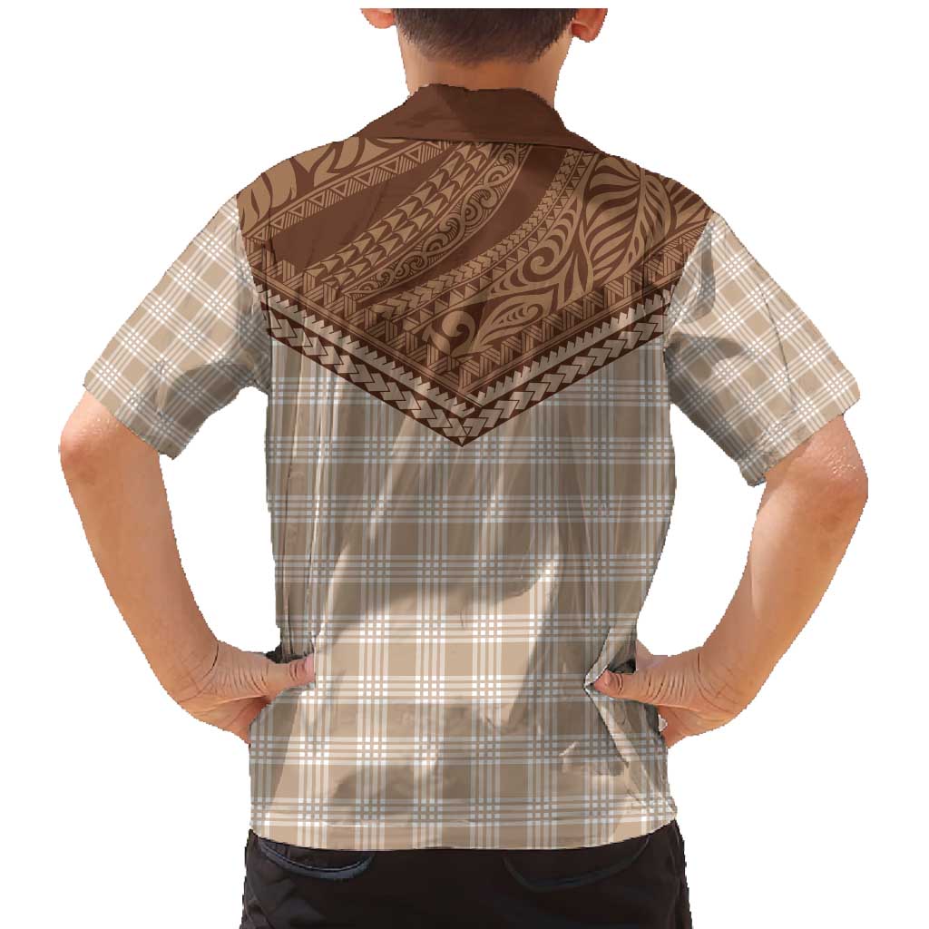 Aloha Hawaii Cowboys Paniolo Family Matching Mermaid Dress and Hawaiian Shirt Beige Palaka LT7 - Polynesian Pride