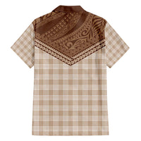 Aloha Hawaii Cowboys Paniolo Family Matching Off Shoulder Short Dress and Hawaiian Shirt Beige Palaka LT7 - Polynesian Pride