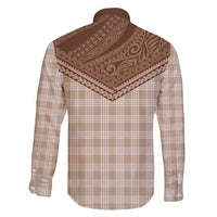 Aloha Hawaii Cowboys Paniolo Family Matching Off Shoulder Short Dress and Hawaiian Shirt Beige Palaka LT7 - Polynesian Pride