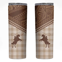 Aloha Hawaii Cowboys Paniolo Skinny Tumbler Beige Palaka LT7 Beige - Polynesian Pride