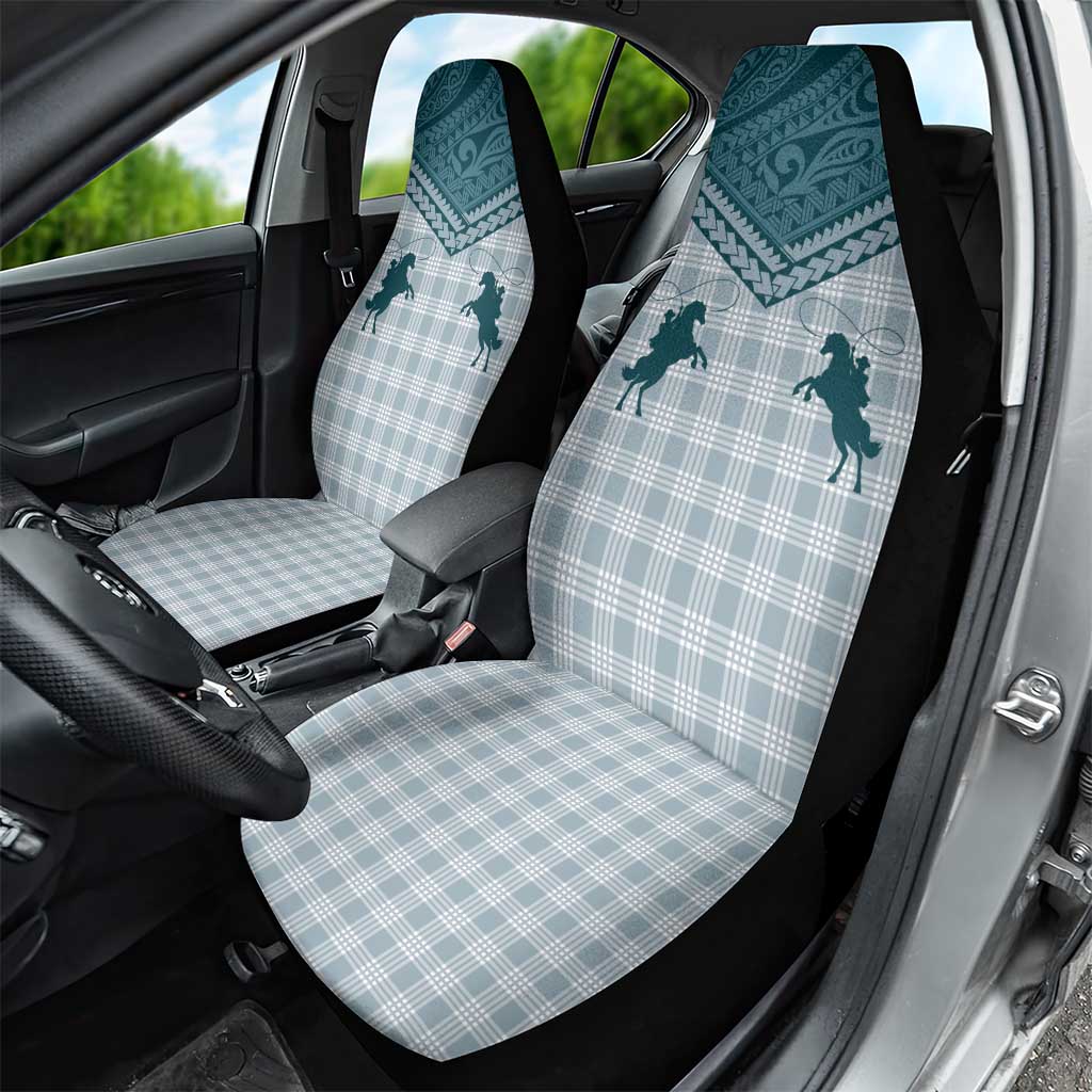 Aloha Hawaii Cowboys Paniolo Car Seat Cover Teal Palaka - Polynesian Pride