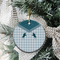 Aloha Hawaii Cowboys Paniolo Ceramic Ornament Teal Palaka LT7 - Polynesian Pride