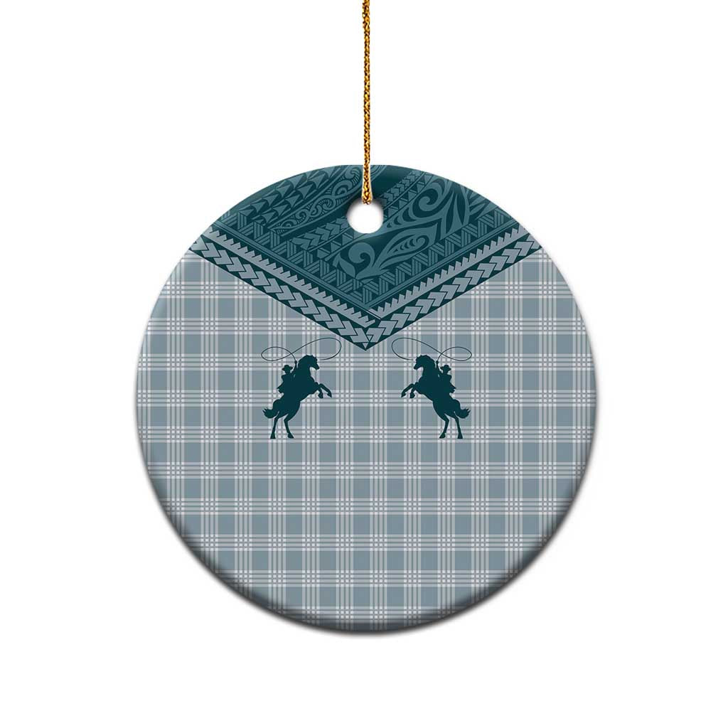 Aloha Hawaii Cowboys Paniolo Ceramic Ornament Teal Palaka LT7 - Polynesian Pride